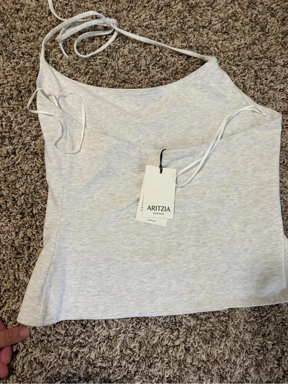 Aritzia Light Gray Halter Tie Cami